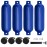 Sailortenx Boat Fenders 4 Pack 4.5x16\'\' Inflatable Ribbed Marine Boat Fender Lines 6.5\' Needles Pump for Boat Bumpers Fender for Docking Fenders Blue