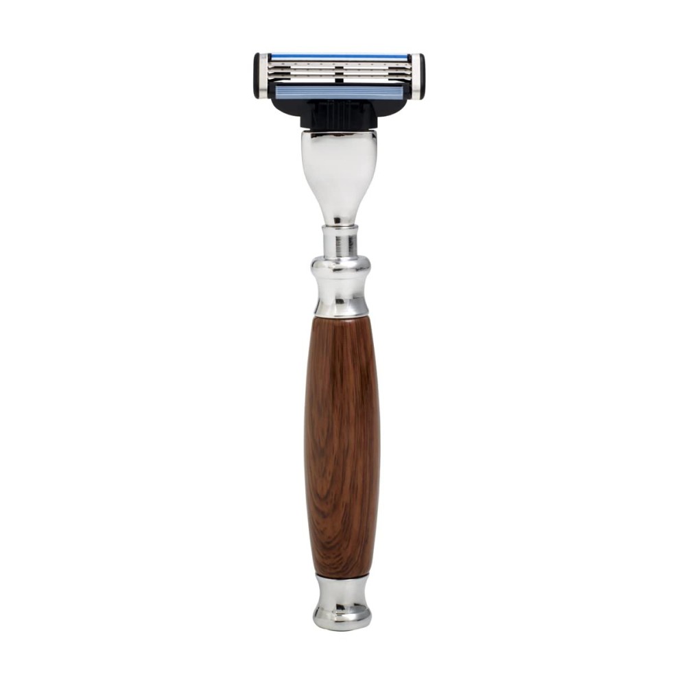 Union Razors SS4RZ Razor with Wood Handle - Brown