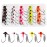 Crappie Jig Heads Fishing Hooks Kit,25pcs Underspin Lures Jig Head with Spinner Blade Eye Ball Painted Fishing Jigs for Bass Trout Saltwater Freshwater 1/16oz