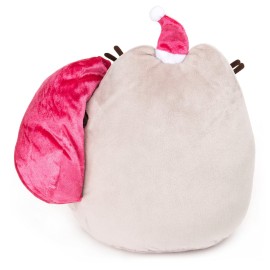 GUND Santa Claws Pusheen Holiday Plush Stuffed Animal Cat, Gray and Pink, 9.5