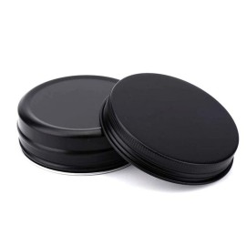 1/2-Ounce Metal Tins Screw Top Flat Aluminum Black Slide Round Tin Containers for Lip Balm Crafts Cosmetic Candles Travel Storage Kit,Pack of 18