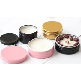 1/2-Ounce Metal Tins Screw Top Flat Aluminum Black Slide Round Tin Containers for Lip Balm Crafts Cosmetic Candles Travel Storage Kit,Pack of 18