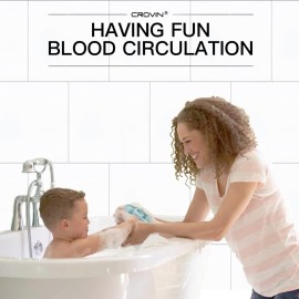 CROIN Ice Cream Shower Pouf (Set of 3) Assorted Colors Bath Mesh Sponge Ball Exfoliating Body Scrubber for Women, Men and Children