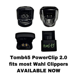 Wireless charging PowerClip adapter fits WAHL SENIOR and any metal body WAHL clipper, adapter only. Use with Tomb45 PoweredMat or Expansion Modules.