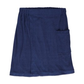 DII Men\'s Terry Shower Wrap Collection Adjustable with Velcro and Pocket, 54x20, Nautical Blue