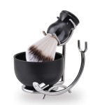 Grandslam Shaving Brush and Bowl Kit for Men, 3 in 1 Shaving Brush Set, Stainless Steel Shaving Bowl and Stand, Shaving Kit for Men