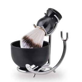 Grandslam Shaving Brush and Bowl Kit for Men, 3 in 1 Shaving Brush Set, Stainless Steel Shaving Bowl and Stand, Shaving Kit for Men
