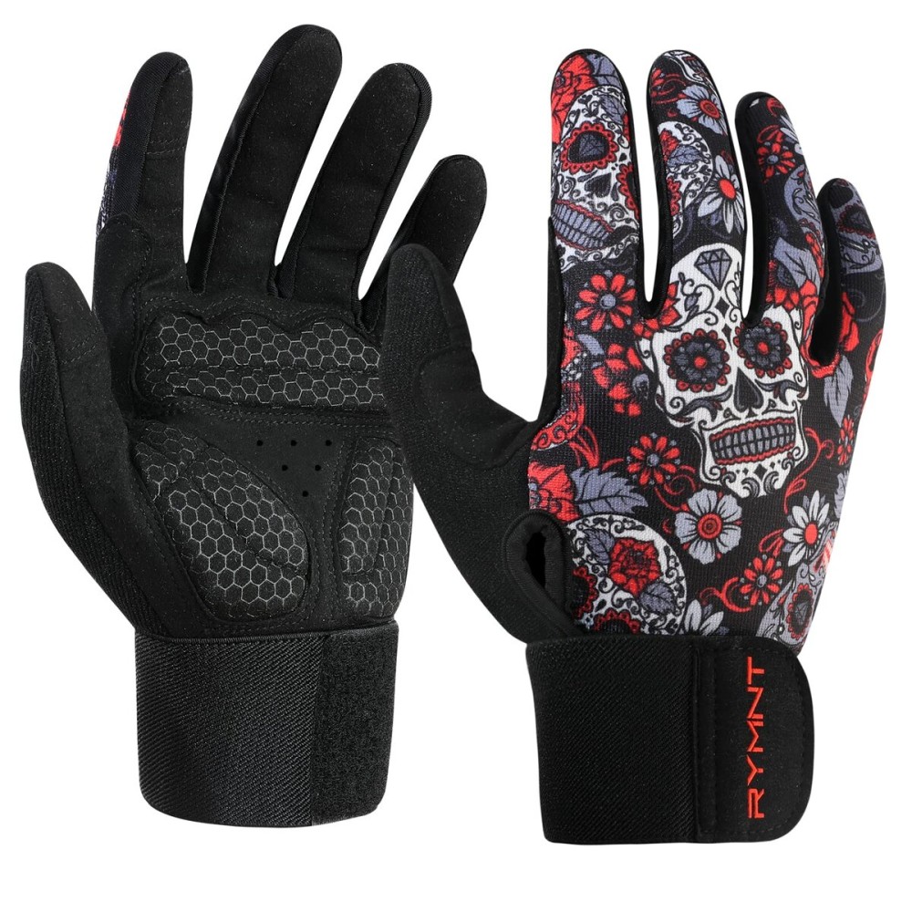 RYMNT Full Fingers Workout Gloves for Men,Padded Weight Lifting Gloves with Wrist Wrap Support for Gym Fitness Weightlifting Exercise, Bodybuilding & Strength Training.Skull-Small RYMNT Full Fingers Workout Gloves for Men,Padded Weight Lifting Gloves with Wrist Wrap Support for Gym Fitness Weightlifting Exercise, Bodybuilding & Strength Training.Skull-Small