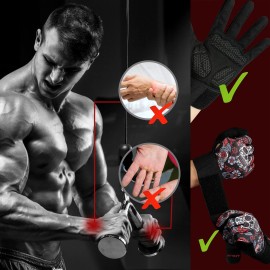 RYMNT Full Fingers Workout Gloves for Men,Padded Weight Lifting Gloves with Wrist Wrap Support for Gym Fitness Weightlifting Exercise, Bodybuilding & Strength Training.Skull-Small RYMNT Full Fingers Workout Gloves for Men,Padded Weight Lifting Gloves with Wrist Wrap Support for Gym Fitness Weightlifting Exercise, Bodybuilding & Strength Training.Skull-Small