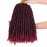 Leeven 12 Inch Pretwisted Passion Twist Hair 8 Packs Ombre Burgundy Pre Looped Red Water Wave Crochet Hair Short Curly Bohemian Braids Synthetic Hair Extensions for Black Women (12Strands/Pack TBUG)