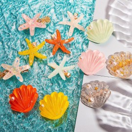 WILLBOND 12 Pieces Artificial Shell Pearl Starfish Seashell Hair Clip Set Acrylic Resin Women Lady Hair Clip Headdress Hairstyle Tool Accessories Beach Wedding Supplies WILLBOND 12 Pieces Artificial Shell Pearl Starfish Seashell Hair Clip Set Acrylic Resin Women Lady Hair Clip Headdress Hairstyle Tool Accessories Beach Wedding Supplies