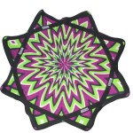 Mougee - Classic Flow Star - for Beginners & Advanced - Fun & Challenging - Double Stitched Flow Toy - Vibrant Colors & Patterns Durable - 27 Diameter - Purple Burst (Purple/Green)