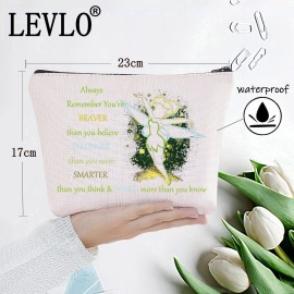LEVLO Fairy Tale Cosmetic Make Up Bag Fairy Pixie Fans Inspired Gift You Are Braver Stronger Smarter Than You Think Fairy Makeup Zipper Pouch Bag (Always Tink) LEVLO Fairy Tale Cosmetic Make Up Bag Fairy Pixie Fans Inspired Gift You Are Braver Stronger Smarter Than You Think Fairy Makeup Zipper Pouch Bag (Always Tink)