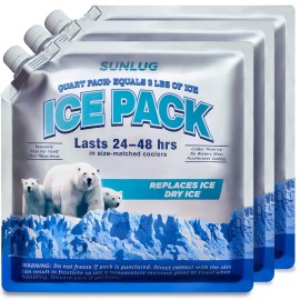SUNLUG Cooler Ice Packs Reusable Ice Packs for Coolers Long Lasting Freezer Packs for Cooler Bag, Lunch Bags, Cooler Backpacks (3 Pack)