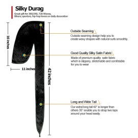 DACKRITO 2 Pieces Silky Durag Pack for Men Women, Premium Satin Doo Rag Headwrap with Long Tail for 360 Waves DACKRITO 2 Pieces Silky Durag Pack for Men Women, Premium Satin Doo Rag Headwrap with Long Tail for 360 Waves