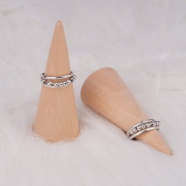 ASGIFT 925 Sterling Silver Anti Anxiety Ring for Women Fidget Rings for Anxiety with 8 Spinner Beads Dainty Stress Relief Silver Ring Jewelry Gifts