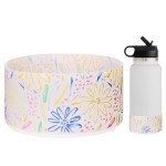 Protective Silicone Sleeve Boot 12oz 21oz 24oz Wide Mouth Water Bottle for Hydro Flask,Simple Modern and More, Flask Rubber Boot, Compatible with 20-40oz Stanley Tumbler(Flowers Transparent)