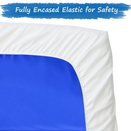 Nap Mat Sheet 24 x 48 x 4 Fitted Elastic Corners Preschool Day Care Rest Nap Mat Cover, Soft & Breathable Baby Sheets for Regalo My Cot Portable Toddler Bed and Joovy Travel Cot, White