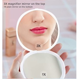 ACHORO Makeup Mirror Multi-Functional Suitable for Wallet Pouch - 3X Magnifying with Light - Premium Quality Led, Dimmable, Compact & Rechargeable - Portable Travel Lighted Beauty Makeup Mirror ACHORO Makeup Mirror Multi-Functional Suitable for Wallet Pouch - 3X Magnifying with Light - Premium Quality Led, Dimmable, Compact & Rechargeable - Portable Travel Lighted Beauty Makeup Mirror