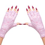 MelodySusie UV Gloves for Nails - Lamp Protection, Pink of Love Gel Manicure, Nail Art Skin Care Fingerless Shield