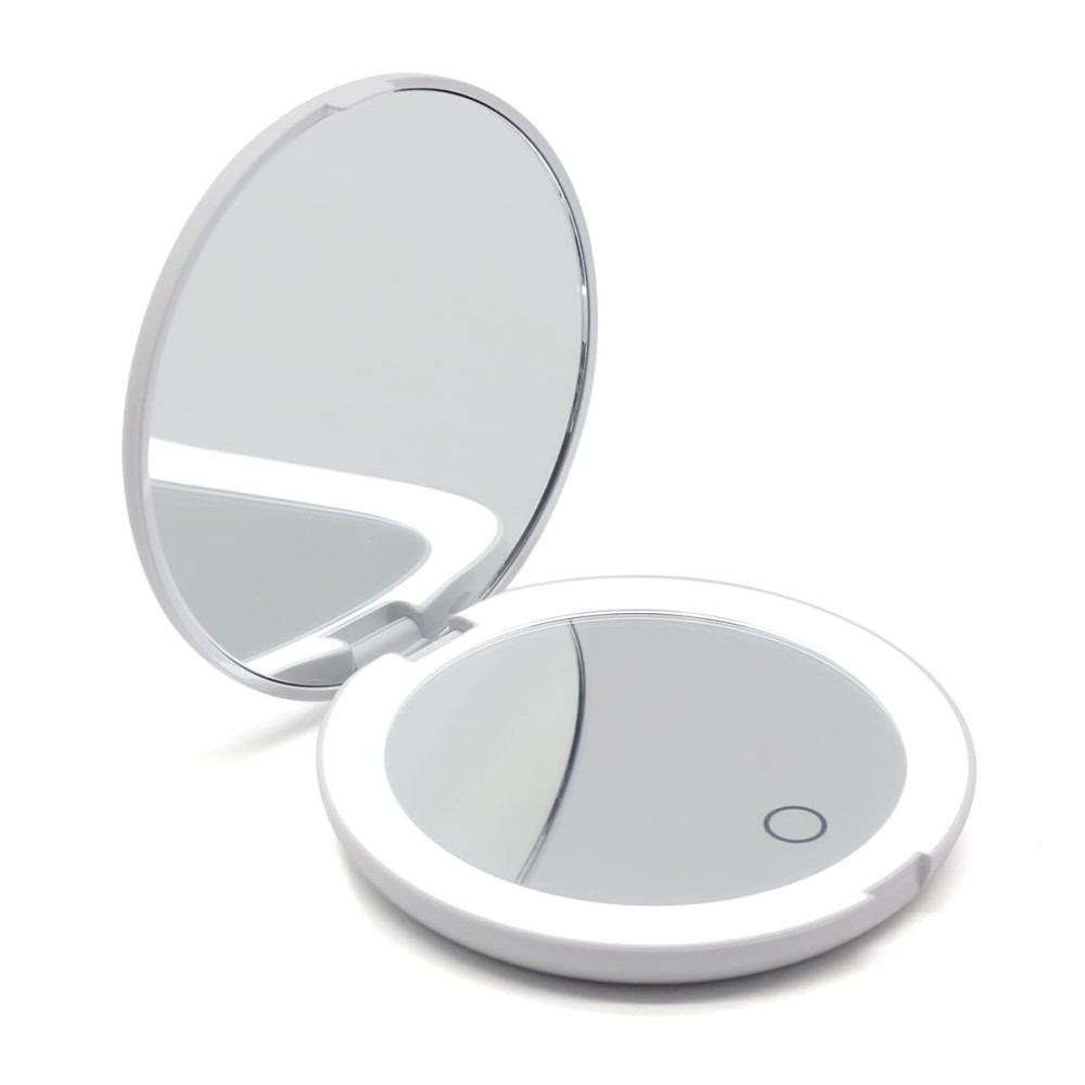 ACHORO Travel Makeup Mirror - Multi-Function 5X Magnifier - Premium Quality Led Lighted, Brightness, Dimmable & Rechargeable Professional Beauty Mirror - Portable Handbag, Purse, Lighted Makeup Mirror ACHORO Travel Makeup Mirror - Multi-Function 5X Magnifier - Premium Quality Led Lighted, Brightness, Dimmable & Rechargeable Professional Beauty Mirror - Portable Handbag, Purse, Lighted Makeup Mirror
