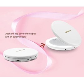 ACHORO Travel Makeup Mirror - Multi-Function 5X Magnifier - Premium Quality Led Lighted, Brightness, Dimmable & Rechargeable Professional Beauty Mirror - Portable Handbag, Purse, Lighted Makeup Mirror ACHORO Travel Makeup Mirror - Multi-Function 5X Magnifier - Premium Quality Led Lighted, Brightness, Dimmable & Rechargeable Professional Beauty Mirror - Portable Handbag, Purse, Lighted Makeup Mirror