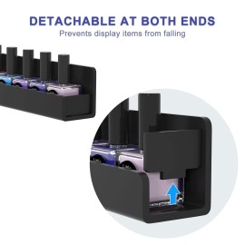 FEMELI Nail Polish Wall Rack: 6 Shelves 15 Inch Acrylic Nail Polish Holder Organizer for 66-90 Bottles, Multi-Purpose Acrylic Floating Shelves (15 Inch, Black)