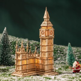 Rolife 3D Wooden Puzzles Big Ben Craft Model Kits for Adults to Build Birthday Gift for Family and Friends