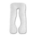 Trickonometry U Shaped Pregnancy Pillow, Velvet Cover, Cotton Inner Cover, Full Body Maternity Cushion for Pregnant Women, Sleeping, Resting, Side, Back, Belly, Legs, Back Pain Relief, Support(White)