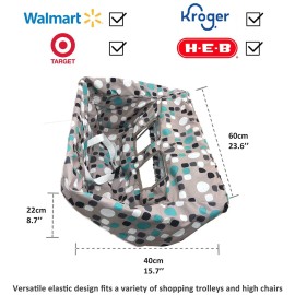 Pozico 2-in-1 Shopping Cart Cover for Baby - High Chair Cover, Grocery Cart Cover, Machine Washable with Portable Cloth Bag - Baby Cart Seat Cover for Boys & Girls - Bluepoint Design