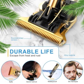 pynogeez Cordless Hair Clippers for Men Professional Hair Trimmer LCD Display 0mm Baldheaded Clippers for Hair Cutting Men Grooming Kits Rechargeable, Gold