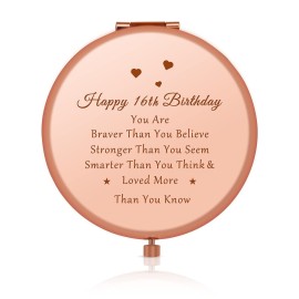 16th Birthday Gifts for Girl Sweet 16 Year Old Birthday Gifts Ideas for Girls Daughter Granddaughter Niece Travel Mirror Compact Makeup Mirror Birthday Gifts from Sister Friendship Gifts