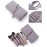 ericotry 1Pcs Makeup Brush Rolling Case Pouch Holder Cosmetic Bag Organizer with Belt Strap for Travel Home Use (Gray)