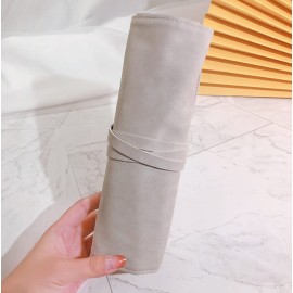 ericotry 1Pcs Makeup Brush Rolling Case Pouch Holder Cosmetic Bag Organizer with Belt Strap for Travel Home Use (Gray)