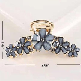 3 Pcs Metal Hair Claw Clips with Flower 2.8 Inch Non slip Jumbo Hair Clip for Women Thin Hair, 90\'s Strong Hold Hair Clips for Thick Hair, Rhinestone Hair Styling Accessories 3 Pcs Metal Hair Claw Clips with Flower 2.8 Inch Non slip Jumbo Hair Clip for Women Thin Hair, 90\'s Strong Hold Hair Clips for Thick Hair, Rhinestone Hair Styling Accessories