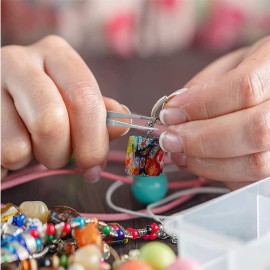 Hegebeck Stainless Steel Tweezers with Flat Round Tip, General Application Lab Forceps, Serrated Tip Straight 5 Inch Tweezers for Plants, Craft, Electrical Repair 2pcs