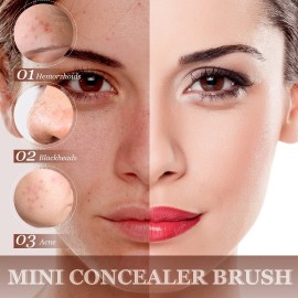 12 Pieces Small Concealer Brush Flat Lip Concealer Brush Under Eye Synthetic Fiber Makeup Eyebrow Outline Foundation for Concealing Blending Setting Buffing Makeup(Black) 12 Pieces Small Concealer Brush Flat Lip Concealer Brush Under Eye Synthetic Fiber Makeup Eyebrow Outline Foundation for Concealing Blending Setting Buffing Makeup(Black)