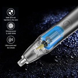 Nose Hair Trimmer for Men Painless - Stainless Steel Dual Edge Blades - Easy to Clean - USB Rechargeable Lithium Battery