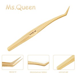 Ms.Queen Lash Tweezers for Eyelash Extension-Professional Lashing Tweezers for Mega Volume Mink Eyelashes Extensions Applying