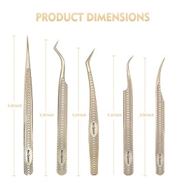 Ms.Queen Lash Tweezers for Eyelash Extension-Professional Lashing Tweezers for Mega Volume Mink Eyelashes Extensions Applying