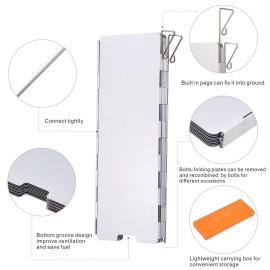 Camping Stove Windscreen Folding, 10 Plates Lightweight Camping Stove Windshield with Case Portable Camp Stove Windscreen Burner Windshield for Alcohol Stove Backpacking Stoves Butane Stoves