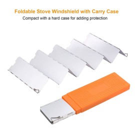 Camping Stove Windscreen Folding, 10 Plates Lightweight Camping Stove Windshield with Case Portable Camp Stove Windscreen Burner Windshield for Alcohol Stove Backpacking Stoves Butane Stoves