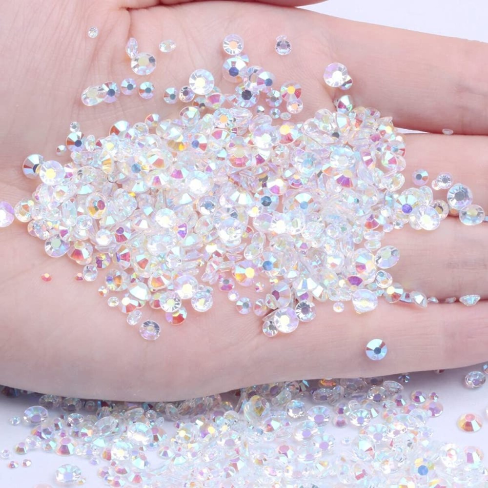 Mixed 1000pcs 2-6mm Transparent AB Resin Nail Rhinestones 3D Non Hotfix Glitter Round Flatback Stones Strass Gems Diamonds DIY Art Decoration (27 Transparent AB) Mixed 1000pcs 2-6mm Transparent AB Resin Nail Rhinestones 3D Non Hotfix Glitter Round Flatback Stones Strass Gems Diamonds DIY Art Decoration (27 Transparent AB)
