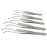 Hegebeck Stainless Steel Tweezers, 140mm 430 Multi Purpose Curved Tweezer, for Facial Ingrown Hairs Splinter Remover, Plants, Daily Beauty Tool with Bent Tip, 5pcs