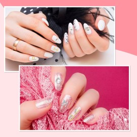 Maitys 104 Pieces Letter Nail Studs 3D Capital Charms Letters and Rhinestone Crystal Nail Decals English Alphabet Fingernail Art Decoration for Women Female DIY Fingernail Art(Gold, Silver)