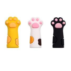 3Pcs/Set Cute Cat Paw Shape Silicone Nipper Cover Protective Sleeve Cases For Manicure Pedicure Tool Protector Nail Cuticle Scissors Tweezers Cap