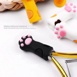 3Pcs/Set Cute Cat Paw Shape Silicone Nipper Cover Protective Sleeve Cases For Manicure Pedicure Tool Protector Nail Cuticle Scissors Tweezers Cap
