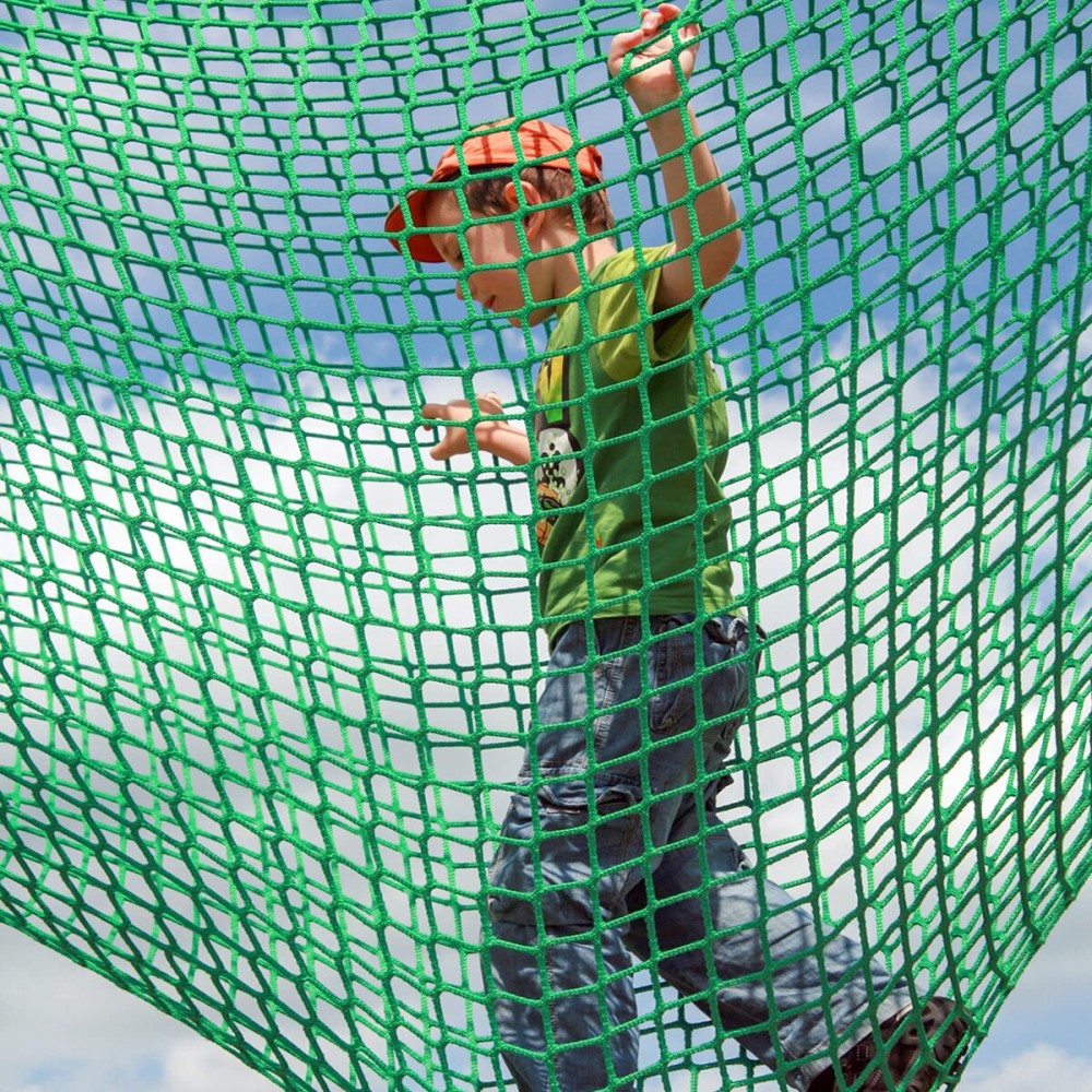 Climbing Net for Kids and Adults - Playground Safety Net - Tree House Accessories (6.5\' x 9.8\') Green