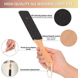 Wooden Foot File Foot Scrubber | Professional Foot Rasp Callus Remover for Cracked Foot | Natural Pumice Stone for Wet and Dry Feet