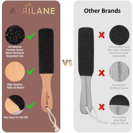 Wooden Foot File Foot Scrubber | Professional Foot Rasp Callus Remover for Cracked Foot | Natural Pumice Stone for Wet and Dry Feet